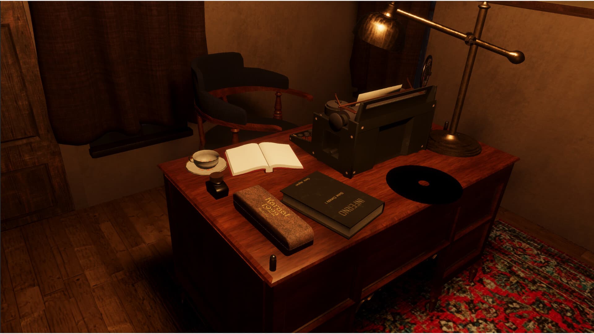 A writing desk holding clues to the story of Karakam
